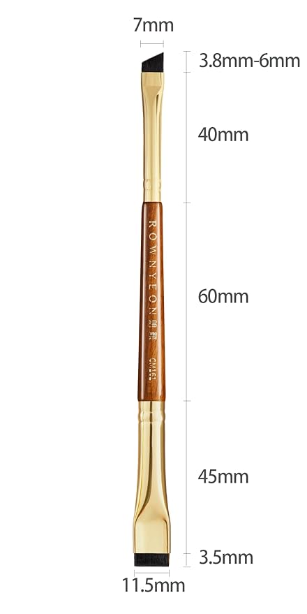 Desert Oak Series Precision Thin Eyeliner Brush - Dual-Ended Angled & Concave Tips for Winged Lines/Tightlining, Gel & Liquid Liner Compatible, Ebana Handle (CM 161)-VivaGrace Women