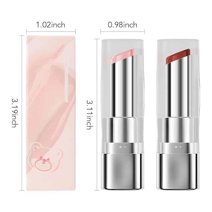 2Pcs Tinted Lip Balm Moisturizing Lipstick – Soft Pale Pink & Cool Plum Red Sheer Hydrating Lip Color for Dry Lips – Nourishing Lip Balm for All Women with a Subtle Natural Scent (S01 & S04)-VivaGrace Women