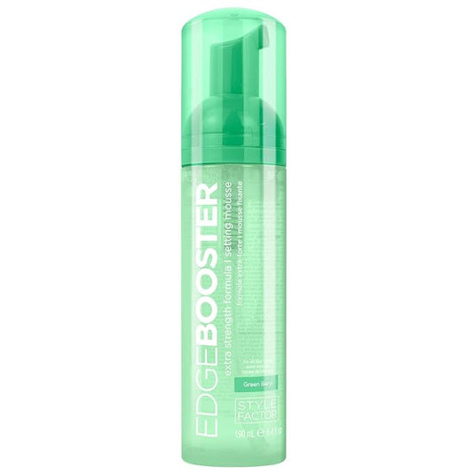 Style Factor EDGE BOOSTER Extra Strength Setting Mousse – Frizz Control, Extra Volume, and Conditioning – 6.4oz Green Beryl Mousse for Curly Hair-VivaGrace Women