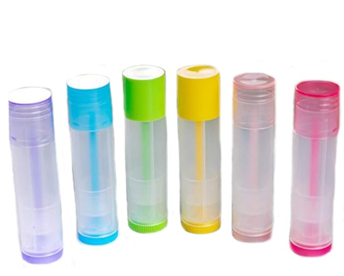 5ml 50 Pcs Empty Clear Lip Balm Tubes Containers with Twist Bottom and Multi Color Caps for Making Lip Balm,DIY Cosmetic Tubes-VivaGrace Women
