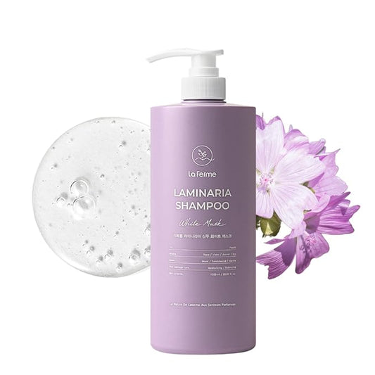 laferme Laminaria Shampoo with Organic Ingredient, Korean Clarifying Shampoo, Hydrating for Dry Hair, Strengthening for Weak Hair, Sulfate & Paraben-Free, for Women & Men, 33.8 FL OZ, White Musk-VivaGrace Women