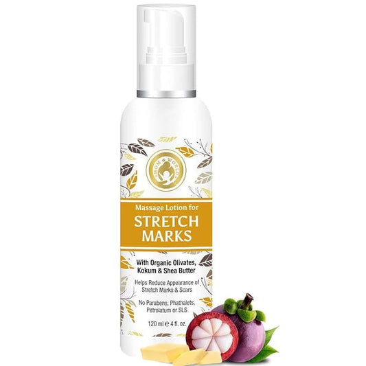 Mom & World Massage Lotion For Stretch Marks -120ml - With Organic Olivates, Kokum & Shea Butter-VivaGrace Women