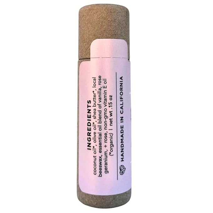 Plastic Free Lip Love | Jumbo Organic Lip Balm | Organic Beeswax and Plant Based | Zero Waste Natural Lip Balm (Vanilla Rose)-VivaGrace Women