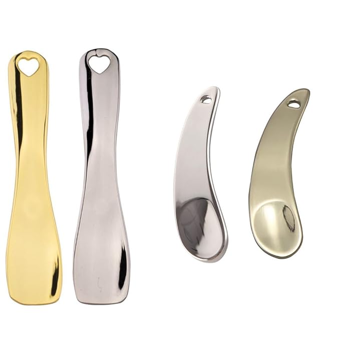 4Pcs Metal Cosmetic Spoon,Reusable Mini Zinc Alloy Facial Cream Cosmetic Spoon Applicator for Beauty Mixing Skincare Cream Lotions Eye Cream-VivaGrace Women
