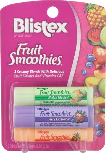 Blistex Fruit Smoothies Lip Protectant Assorted, 3 ct (Packaging May Vary)-VivaGrace Women