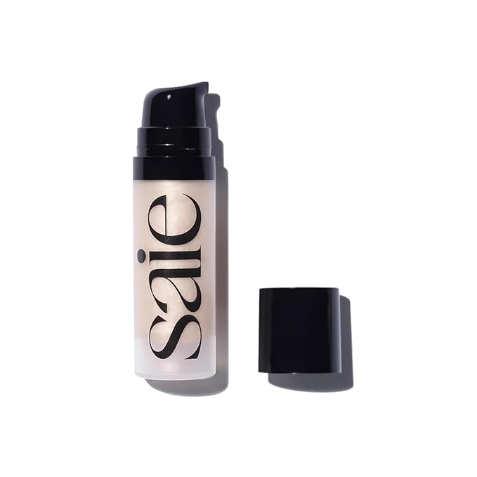 Saie Mini Glowy Super Gel - Hydrating Makeup Primer and Illuminating Glow Serum Enriched with Vitamin C and Squalane Oil - All-Over Liquid Highlighter Makeup for Instant Glass Skin - Starglow (0.5 oz)-VivaGrace Women