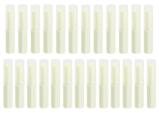 0.14oz Empty Flavored Lip Balm Container Tubes Plastic Homemade Moisturizing Lip Stick with Caps Bulk Fit for Women Adult DIY Making Supplies, 25 Count (Beige)-VivaGrace Women
