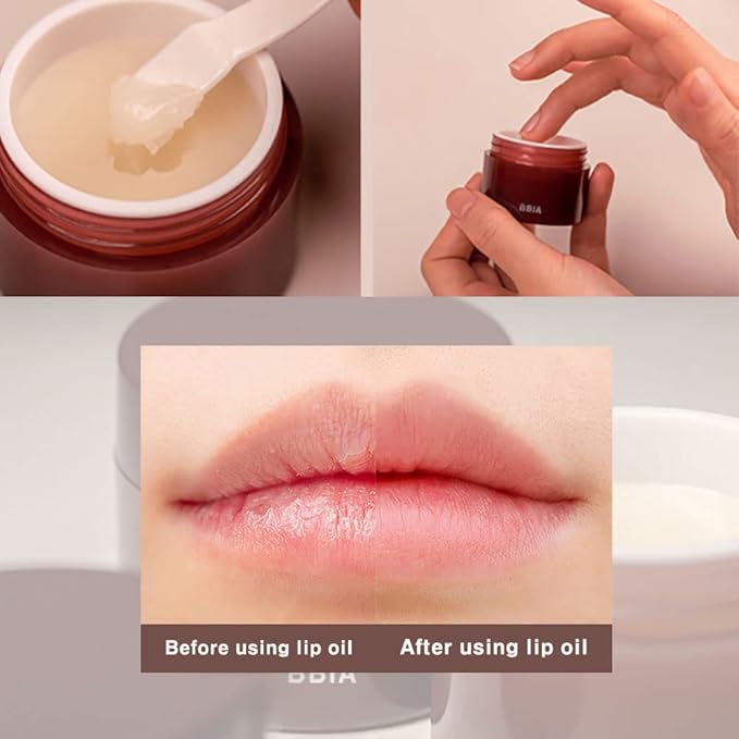 BBIA Vegan Shea Butter Lip Oil Balm 0.35 Fl Oz - Hydrating & Nourishing Lip Care, Korean Lip Moisturizer for Dry Cracked Chapped Lips, Natural Glow for Men and Women, Korea Makeup-VivaGrace Women
