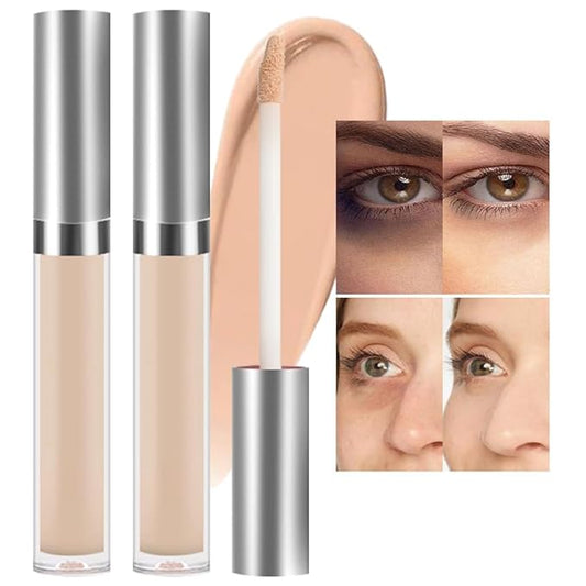 Kaely 2Pcs Hydrating Concealer Wand,Full Coverage Liquid under Eye Concealer,Long Lasting Waterproof Primer Makeup for Dark Circles and Puffiness Trouble Spots Redness,Eye Ring corrector de ojeras 02-VivaGrace Women
