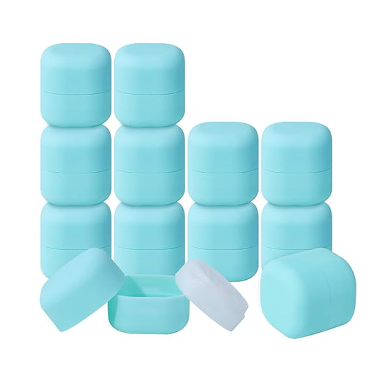 0.25 oz（7g） Empty Lip Balm Square Containers Tubes Lipstick 12 Pieces for Make Natural Lip Balm Lip Care - DIY & BPA FREE (Blue)-VivaGrace Women