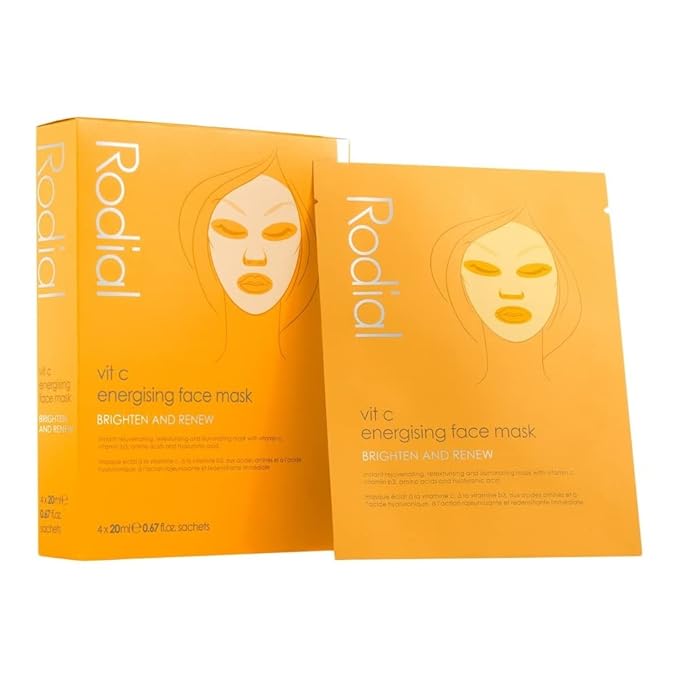 Rodial Vit C Energising Sheet Masks,0.67 Fl Oz (Pack of 4)-VivaGrace Women