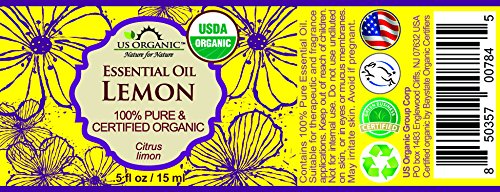 US Organic 100% Pure Lemon Essential Oil - USDA Certified Organic, Cold Pressed - W/Euro droppers (More Size Variations Available) (15 ml)-VivaGrace Women