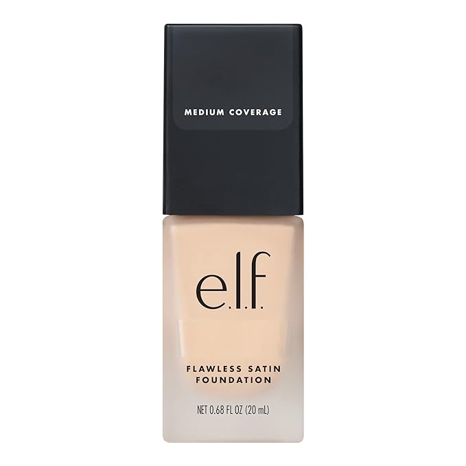 e.l.f. Flawless Finish Foundation, Lightweight & Medium Coverage, Semi-Matte Finish, Snow, 0.68 Fl Oz (20mL)-VivaGrace Women