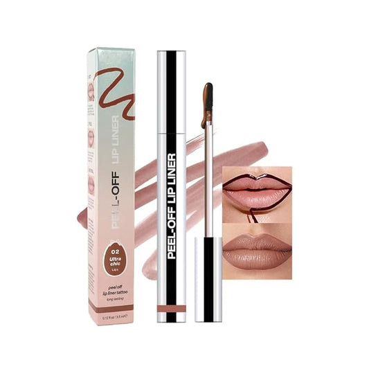 Matte Liquid Lip Stain Peel Off Lip Liner Tattoo - Brown, Waterproof Smudge-Proof Lip Gloss, Long-Lasting Non-Stick Cup Formula, Natural Peel Off Design for All Skin Types #02-VivaGrace Women