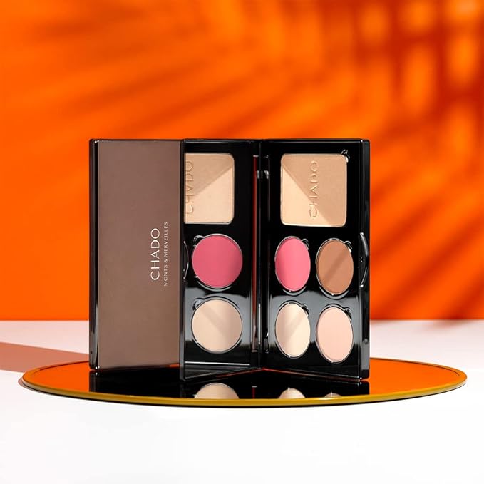 Monts & Merveilles Face Palette – Cream | Bronzer, Concealer, Contour, Blush, Setting Powder | Long Lasting | Face and Cheek Sculpting Palette | Refillable | Cruelty Free (Light to Medium Skin)-VivaGrace Women