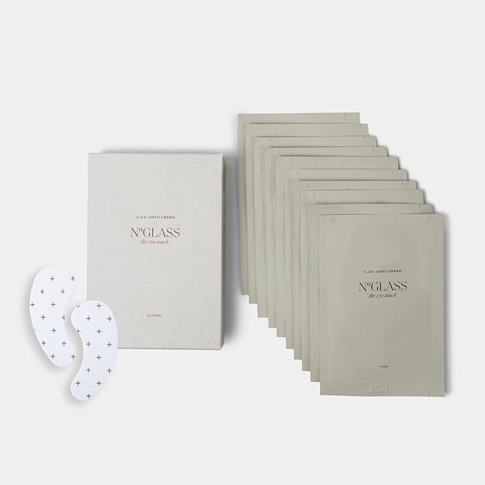 '+ Lux Unfiltered Cooling Under Eye Patches - Anti-Slip Caffeine Infused Korean Eye Mask - Reduces Puffiness, Brightens, & Hydrates Skin - Fragrance Free, Vegan, & Cruelty Free - 10 Count-VivaGrace Women