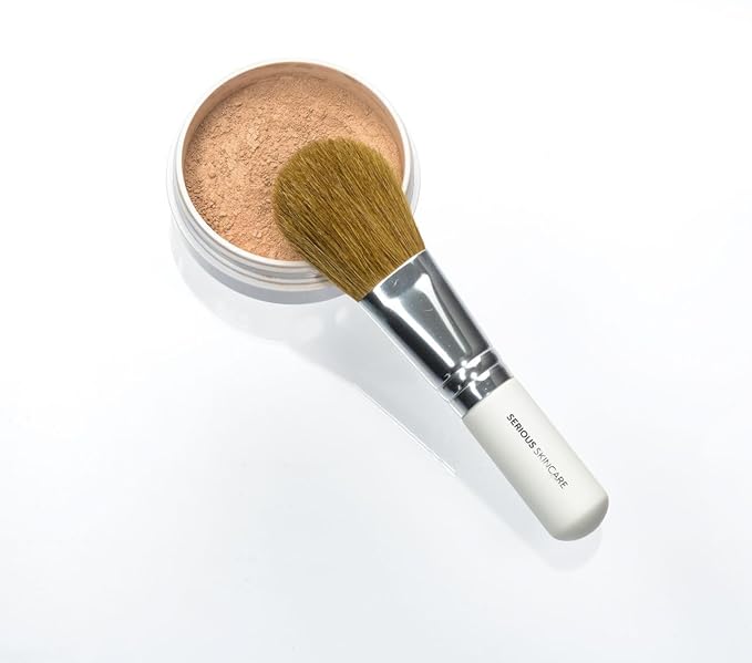 Serious Skincare BELLA ROSE PRO-MINERALS Loose Mineral Powder Makeup Foundation SPF 15 + Goat Hair Application Brush - Sheer to Full Coverage - Luminous Matte Finish - Men and Women - .50 oz (Light)-VivaGrace Women