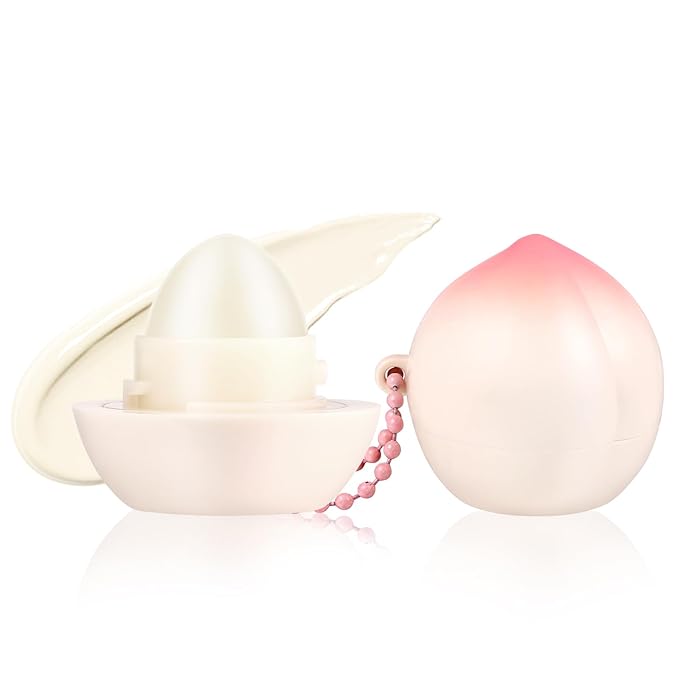 KISSIO Lip Balm,Peach Lip Balm,Lip Care with Sunflower,Olive and Coconut oils,Moisturize and Soothe Dry Chapped Lips,Make Lips Soft,Cruelty Free,0.12 oz(01#Peach)-VivaGrace Women