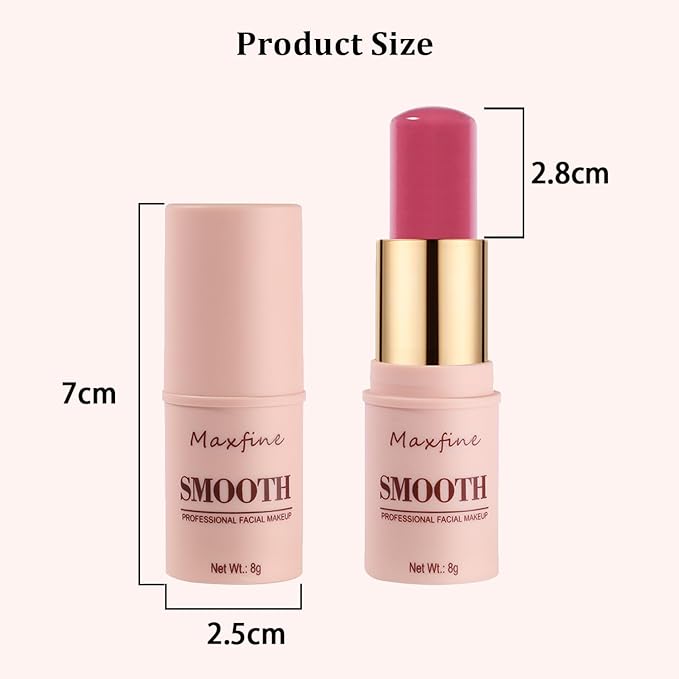 Blush for Cheeks - Buildable Cream Blush, 3-in-1 Blush Stick Makeup for Cheek Lip Eyeshadow Contour, Tint Blush Blam for Mature Skin Women Girl Make Up Gift (Tangy Citrus #5)-VivaGrace Women