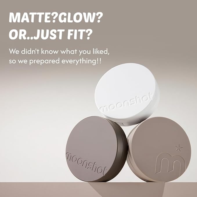 MOONSHOT KOREA Matte Fit Cushion Foundation Full Coverage Matte Finish, Breathable Makeup for Face, Long Lasting, Lightweight K-BEAUTY (21N Cosmic Vanilla, Matte Fit Cushion)-VivaGrace Women