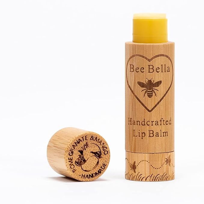 Bee Bella Lip Balm, Pomegranate Mango, 3 Pack - Moisturizing Lip Care, 100% Natural, Original Organic Beeswax with Vitamin E, Handmade in USA-VivaGrace Women