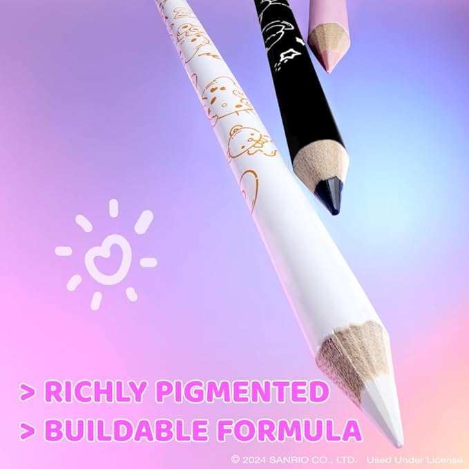 wet n wild Hello Kitty 3-Piece Eyeliner Pencil Set, Multi-Functional Smooth Creamy Versatile Application, Long-Wearing Finish, Cruelty-Free & Vegan