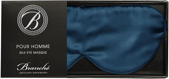 Branche Beauty Silk Eye Mask Pour Homme - Stylish 100% 6A Silk 22 Momme Sleep Mask, Eye Cover, Shade Blindfold Sleeping Mask for Luxury Sleep for Men Gifts for Him (Sapphire)-VivaGrace Women