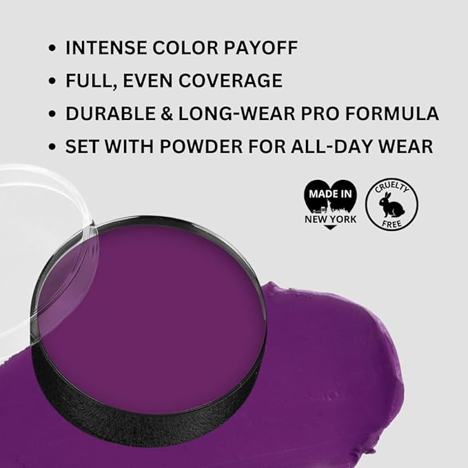 Mehron Makeup Color Cups | Stage, Foundation, Face Paint, Body Paint, Halloween | Face Paint Makeup | Greasepaint .5 oz (14 g) Purple-VivaGrace Women