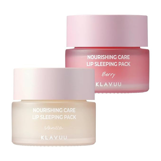 Klavuu Nourishing Care Lip Sleeping Pack (Vanila & Berry) - Overnight Exfoliating & Nourishing Lip Treatment Balm for Dry Lips - Natural Moisturizing Lip Oil - Lip Balm to Repair & Protect Lips-VivaGrace Women