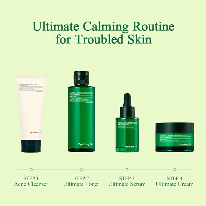 Pyunkang Yul PKY Ultimate Calming Solution Ampoule for Sensitive Skin with Patented Ingredients, Serum Intensely Calms & Soothes Redness with Cica & Tea Tree, Korean Skincare (1.01 Fl. Oz, 30ml)-VivaGrace Women