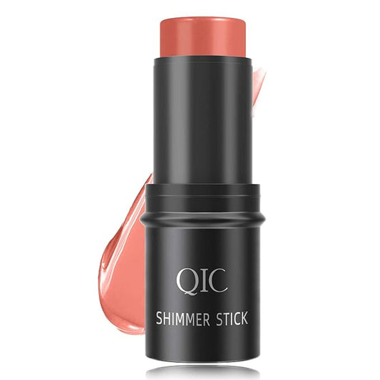 Cream Contour Blush Stick,Long Lasting Waterproof Blush Stick for Cheeks&Lips Multipurpose Face Highlighting Concealing Cream,Shimmer Contour Stick Makeup for Women（Rose Red）-VivaGrace Women
