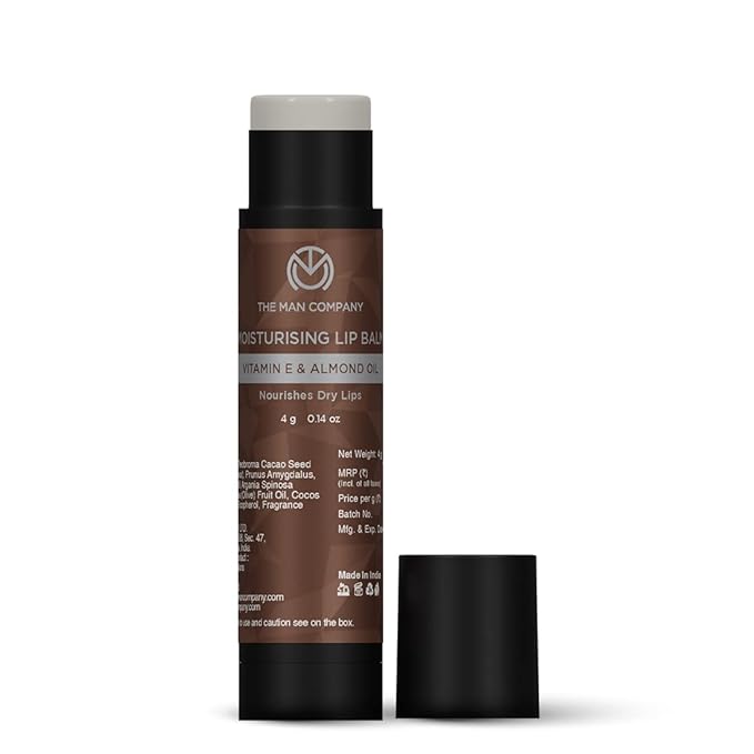 The Man Company Nourishing Lip Balm with Vitamin E, Almond & Olive Oil | Soft, Supple, Moisturizes | Free from Dry/Chapped Lips - 4gm-VivaGrace Women