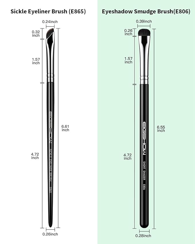 EIGSHOW Eyeshadow Smudge Brush & Eyeliner Brush, High-End Precision Eye Makeup Tools for Blending Cat Eye, Winged Liner (E865&E806)-VivaGrace Women