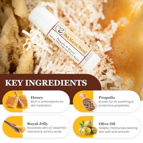 Sweet Bee Naturals Magic Wand - Certified Organic Lip and Face Moisturizing Wand - Natural Chapstick and Balm Wand for Dry Skin and Lips, Non Petroleum Jelly for All Ages and Skin Types,0.65 oz-6 pack-VivaGrace Women