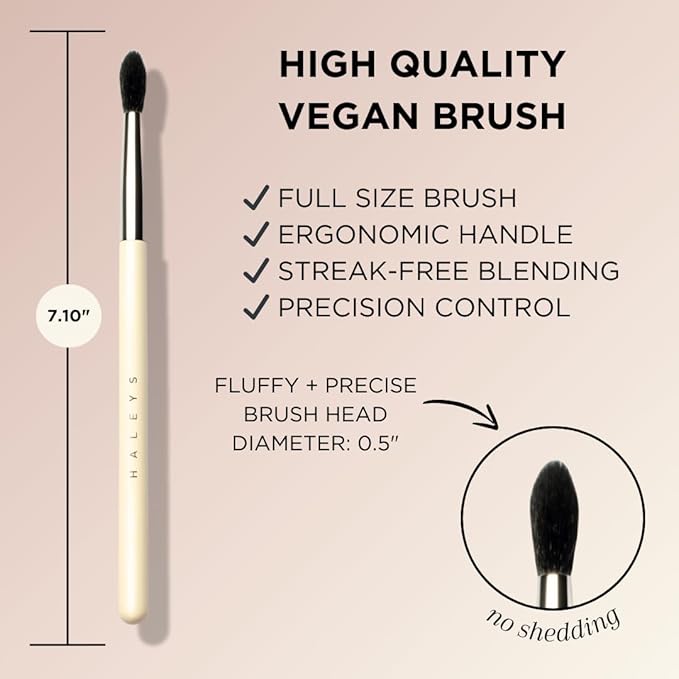 HALEYS Crease Eyeshadow Brush, Medium Fluffy Tapered Brush, Soft, Easy Blending Makeup Tool, Seamless, Multi-tasking Makeup Brush for Cream and Powder, High-end Synthetic Bristles, Vegan + CF-VivaGrace Women