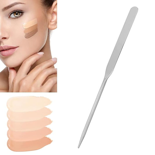 Stainless Steel Makeup Spatula, Liquid Foundation Spatula Stainless Steel Ergonomic Nail Art Stirring Tool Makeup Artist Makeup Tool-VivaGrace Women