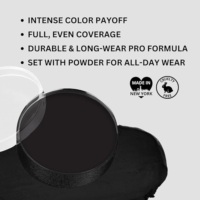 Mehron Makeup Color Cups | Stage, Foundation, Face Paint, Body Paint, Halloween | Face Paint Makeup | Greasepaint .5 oz (14 g) (Black)-VivaGrace Women