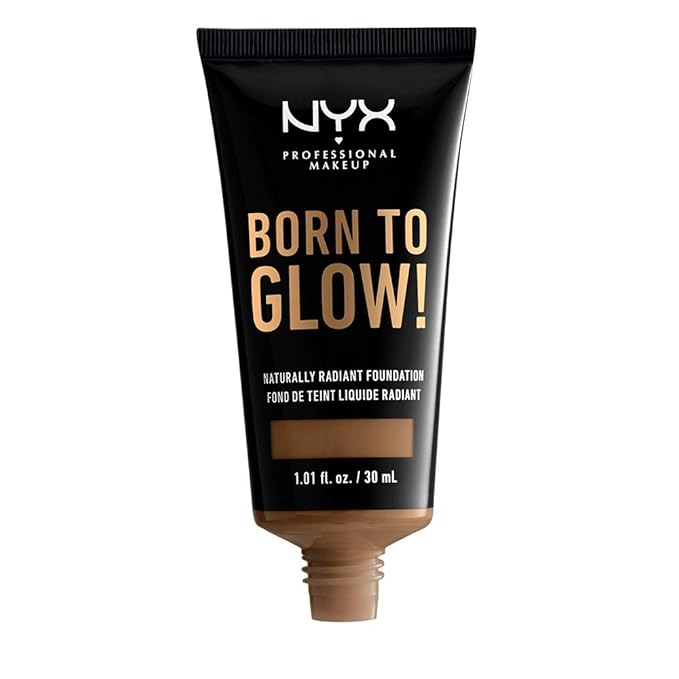 NYX PROFESSIONAL MAKEUP Born To Glow Naturally Radiant Foundation, Medium Coverage - Deep Sable-VivaGrace Women