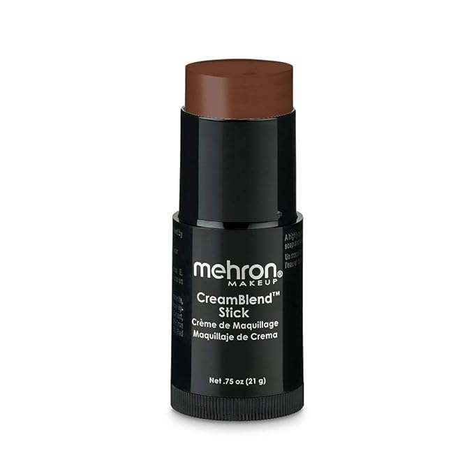 Mehron Makeup CreamBlend Stick | Face Paint, Body Paint, & Foundation Cream Makeup | Perfect for Halloween .75 oz (21 g) (Sable Brown)-VivaGrace Women