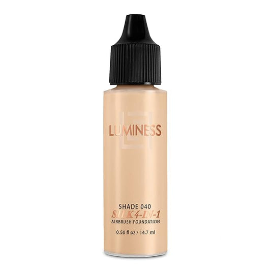 Luminess Air Silk 4-In-1 Airbrush Foundation- Foundation, Shade 040 (.5 Fl Oz) - Sheer to Medium Coverage - Anti-Aging Formula Hydrates and Moisturizes - Professional Makeup Kit for Cordless Air Brush-VivaGrace Women