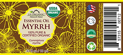US Organic 100% Genuine Myrrh Essential Oil - Sourced from The Horn of Africa, USDA Certified Organic, Extracted by Hydro-Distillation (Myrrh, 10 ml)-VivaGrace Women