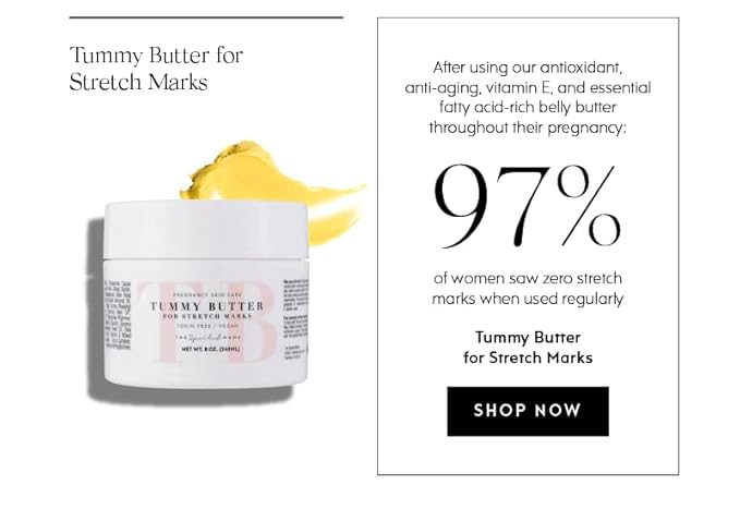 Tummy Butter Stretch Mark Prevention Cream - Safe for Pregnancy - Cocoa Butter & Shea Butter - Toxin Free - Vegan - C-Section Scar Lotion for Dry Pregnancy Skin-VivaGrace Women