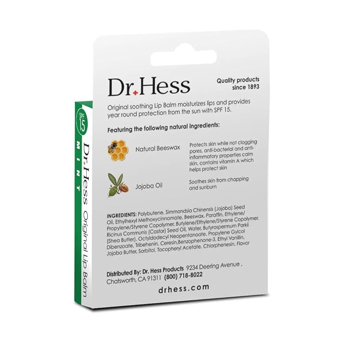 Original Udder Stick SPF Lip Balm, Soothing Moisturizer Sun Screen Balm for Dry Lips with Jojoba, Beeswax & Shea Butter, Total Lip Care, Hydration & Repair, Mint Flavor, 4 Pack-VivaGrace Women