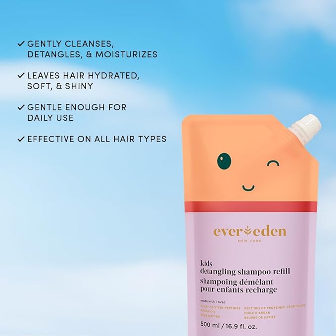 Evereden Kids Shampoo Refill, 16.9 fl oz | Detangling, Clean, Non-Toxic Ingredients | Gentle Kids Haircare-VivaGrace Women