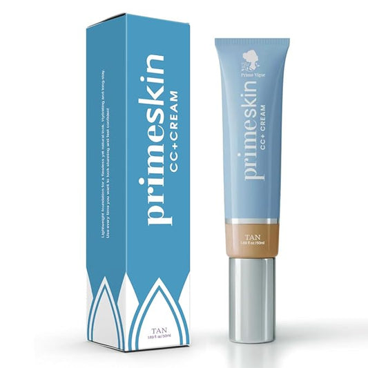 Primeskin Cc Cream for Older Women,Korean Cc Cream, Self Adjusting for Mature Skin, Satin Skin Korean 1.69 Fl Oz/50ml (TAN)-VivaGrace Women
