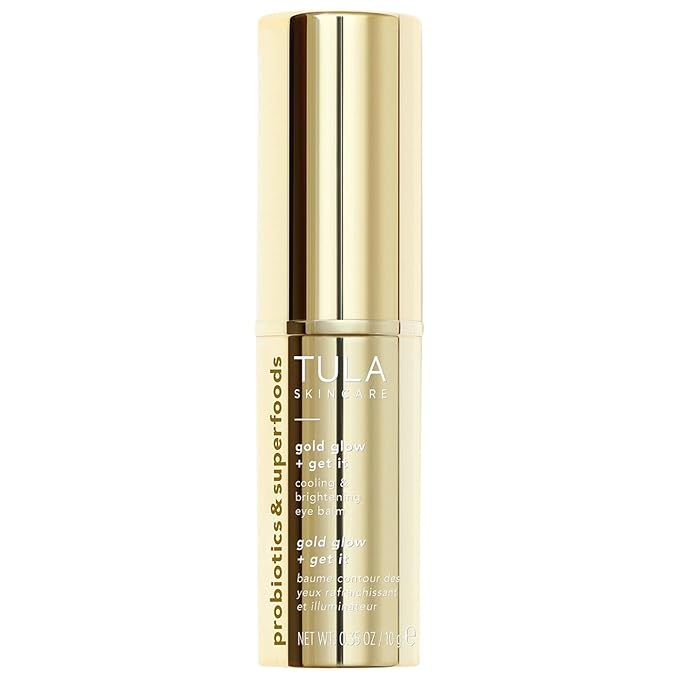 TULA Skin Care Eye Balm Gold Glow - Dark Circle Treatment, Instantly Hydrate and Brighten Undereye Area, Portable and Perfect to Use On-the-go, 0.35 oz.-VivaGrace Women