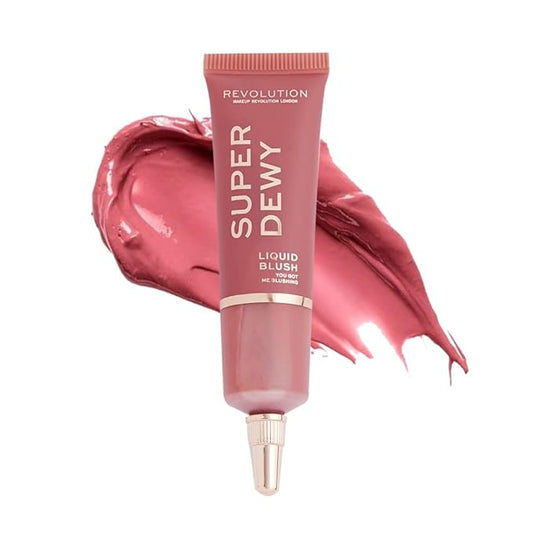 Revolution Beauty, Superdewy Liquid Blush, Richly Pigmented & Buildable, Blendable Formula, You Got Me Blushing, 0.5 Fl. Oz.-VivaGrace Women