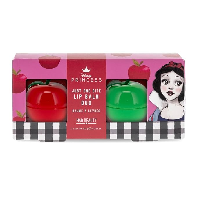 Mad Beauty Disney Snow White Lip Balm Duo | Apple & Strawberry Scents | Moisturizing & Soothing | Self-Care Gift for Women, Adults, and Teens-VivaGrace Women
