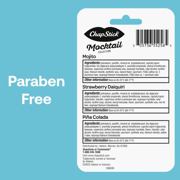 ChapStick Bulk Lip Balm Mocktail Collection, Lip Care Tubes, 0.45 oz, 216ct case-VivaGrace Women