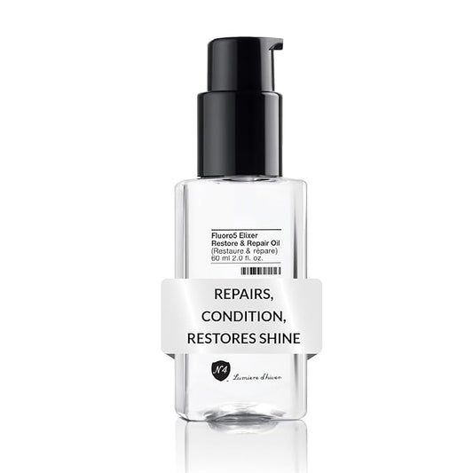 Number 4 Hair Oil, Fluoro5 Elixir Restore & Repair, Anti Frizz Serum for Damaged Hair, 2.0 oz – N4 Hair Care-VivaGrace Women